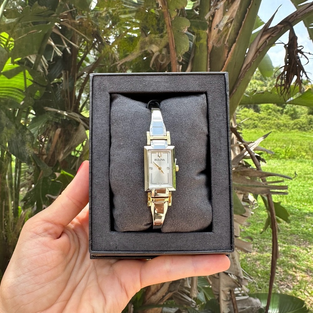 Bulova Silver and Gold Watch with Elegant Design